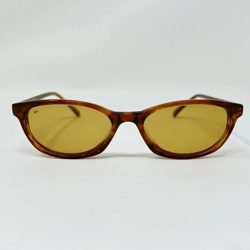 stussy eye gear Richie Sunglasses Tortoise Yellow Lenses Light Scratches - Picture 3 of 15